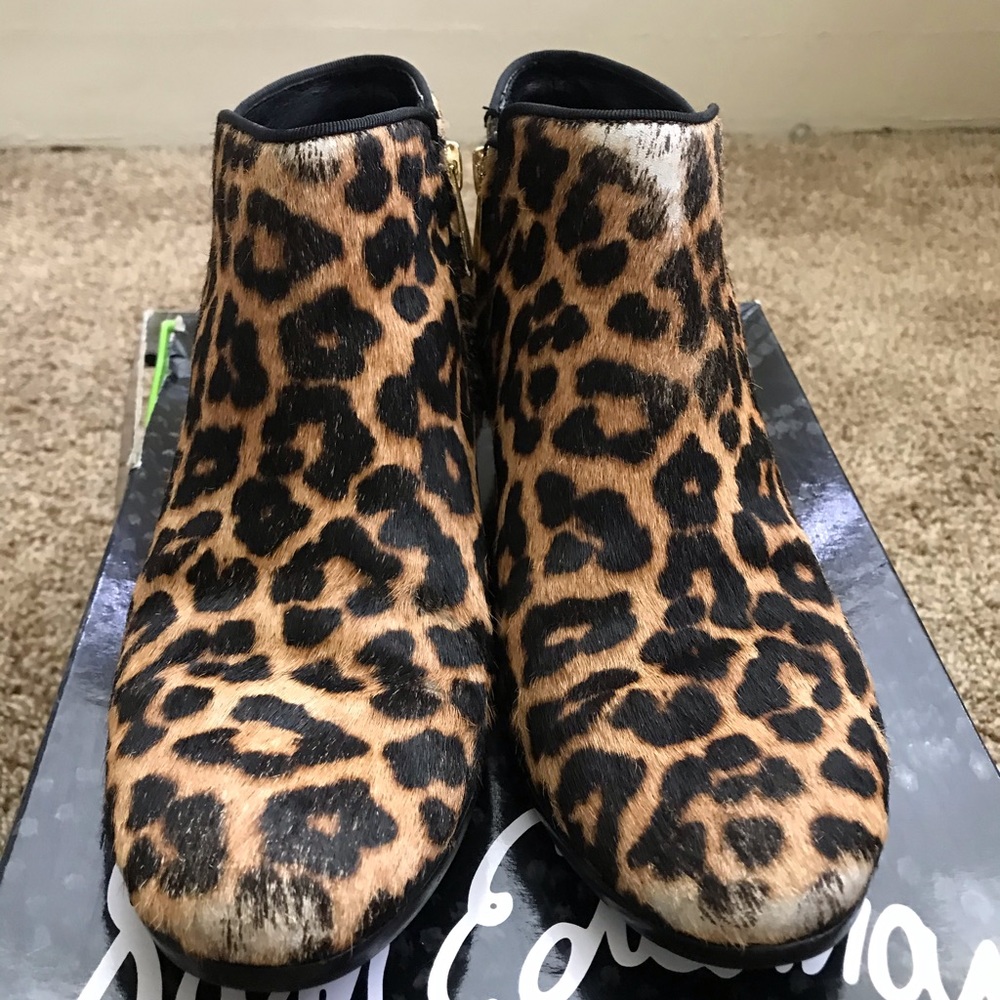 Sam Edelman | Leopard Calf-Skin Booties - Picture 2 of 7